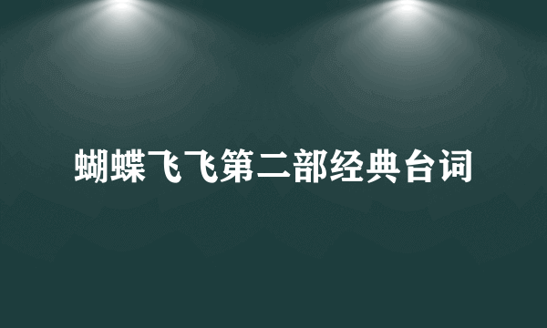 蝴蝶飞飞第二部经典台词