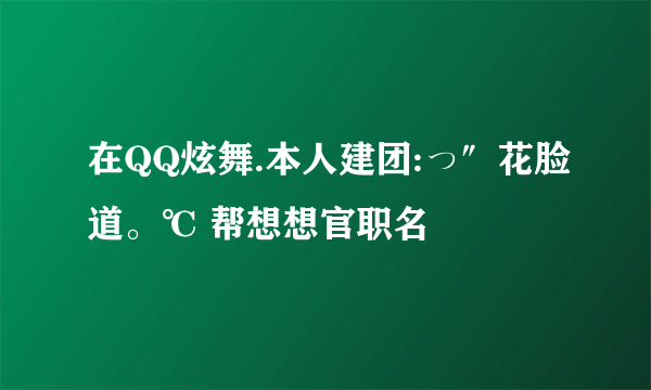 在QQ炫舞.本人建团:っ″花脸道。℃ 帮想想官职名