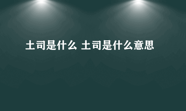 土司是什么 土司是什么意思