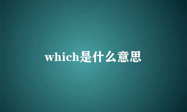 which是什么意思