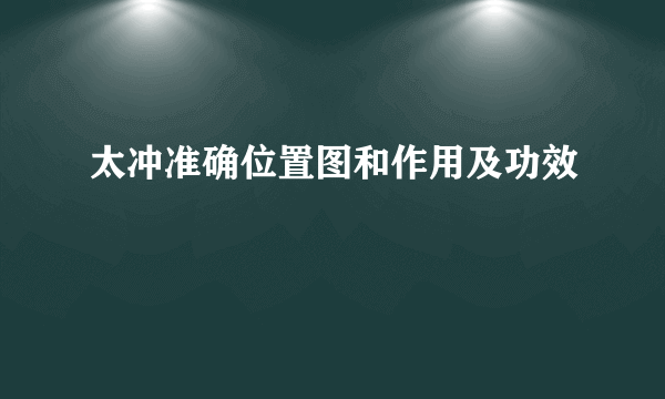 太冲准确位置图和作用及功效