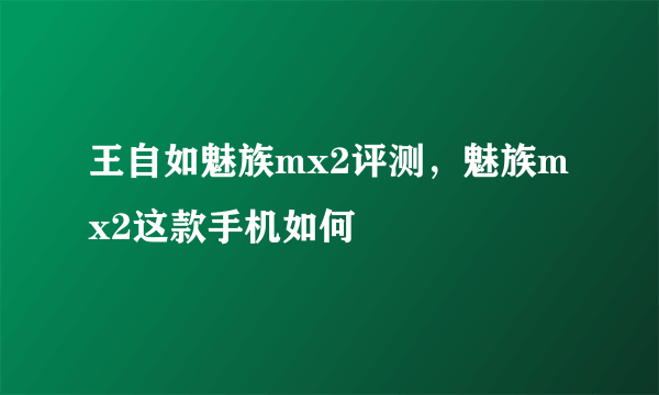 王自如魅族mx2评测，魅族mx2这款手机如何