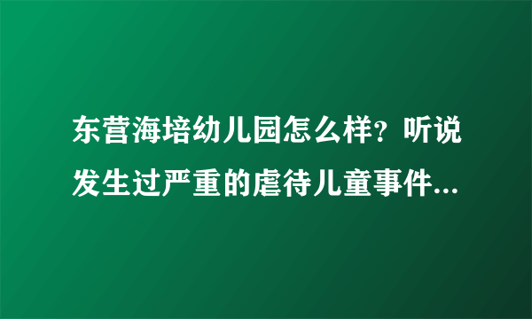 东营海培幼儿园怎么样？听说发生过严重的虐待儿童事件是吗？听说那里