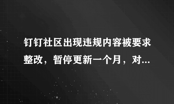 钉钉社区出现违规内容被要求整改，暂停更新一个月，对此你怎么看？你觉得钉钉如何？