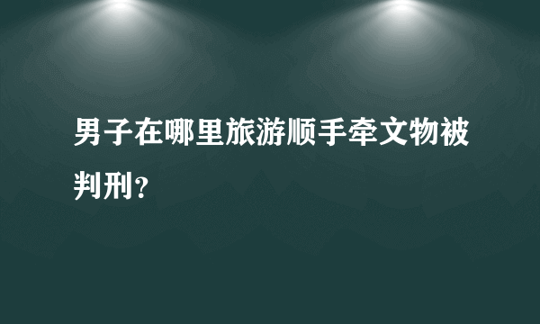 男子在哪里旅游顺手牵文物被判刑？