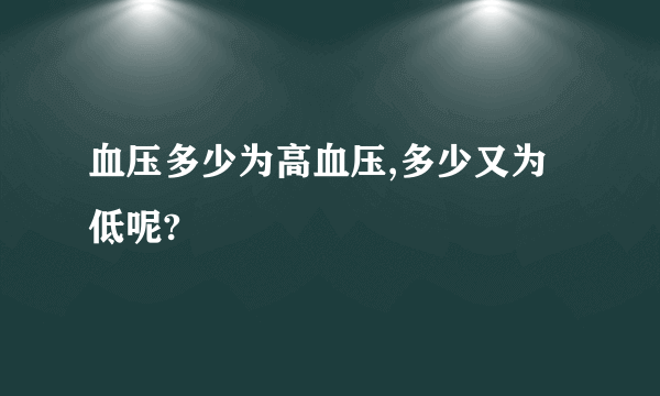 血压多少为高血压,多少又为低呢?