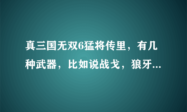 真三国无双6猛将传里，有几种武器，比如说战戈，狼牙棒，大斧……反正就是没人当主武器的;还有就是编年史