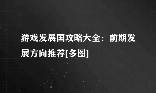 游戏发展国攻略大全：前期发展方向推荐[多图]