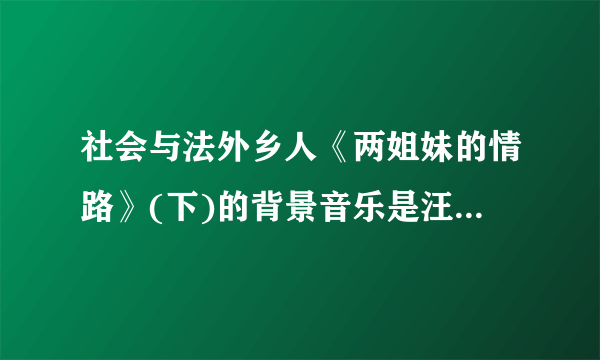 社会与法外乡人《两姐妹的情路》(下)的背景音乐是汪峰的什么歌