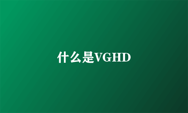 什么是VGHD