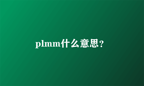 plmm什么意思？