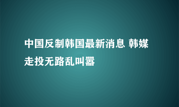 中国反制韩国最新消息 韩媒走投无路乱叫嚣