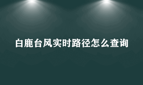 白鹿台风实时路径怎么查询