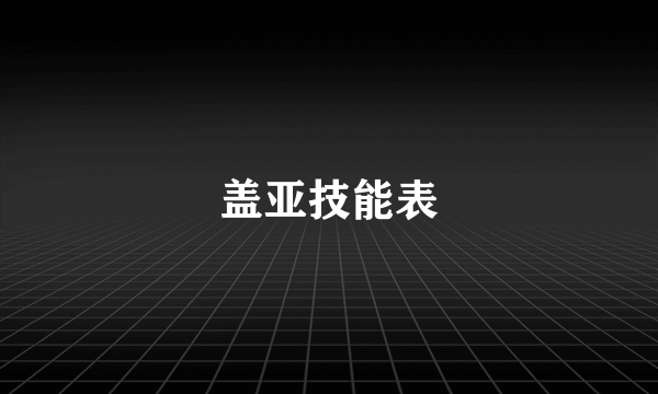 盖亚技能表