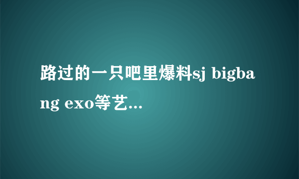 路过的一只吧里爆料sj bigbang exo等艺人或者公司 的料准吗 她们是怎么知道的