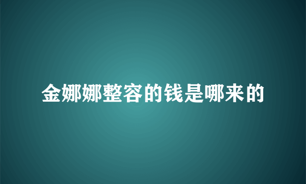 金娜娜整容的钱是哪来的