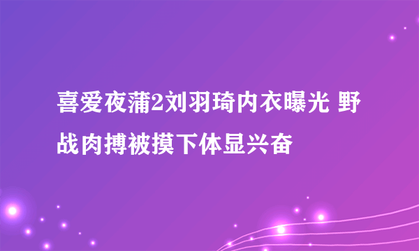 喜爱夜蒲2刘羽琦内衣曝光 野战肉搏被摸下体显兴奋