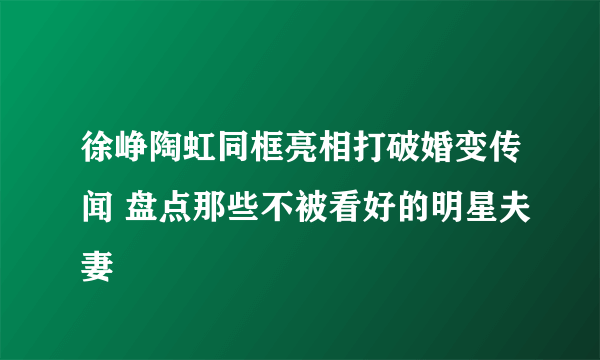 徐峥陶虹同框亮相打破婚变传闻 盘点那些不被看好的明星夫妻