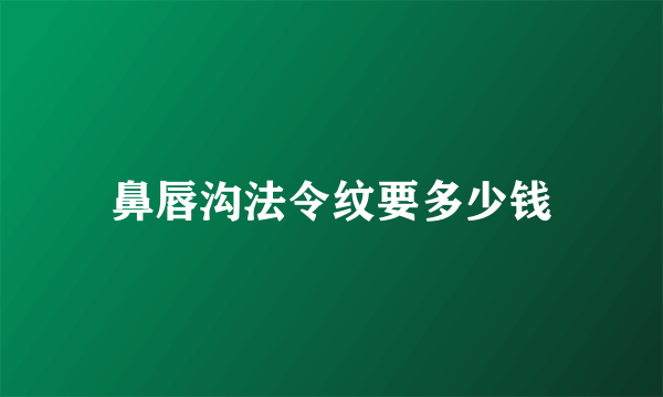 鼻唇沟法令纹要多少钱