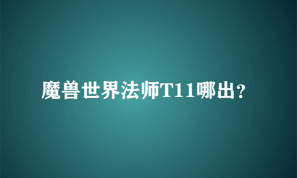 魔兽世界法师T11哪出？