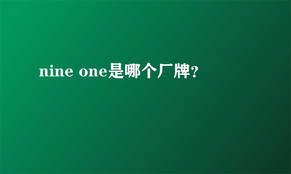 nine one是哪个厂牌？