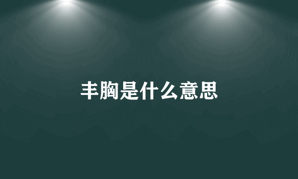 丰胸是什么意思