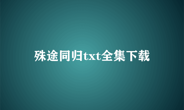 殊途同归txt全集下载