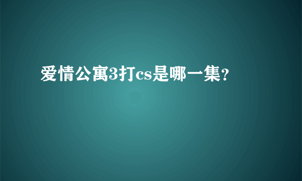 爱情公寓3打cs是哪一集？