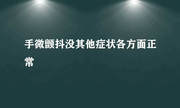 手微颤抖没其他症状各方面正常