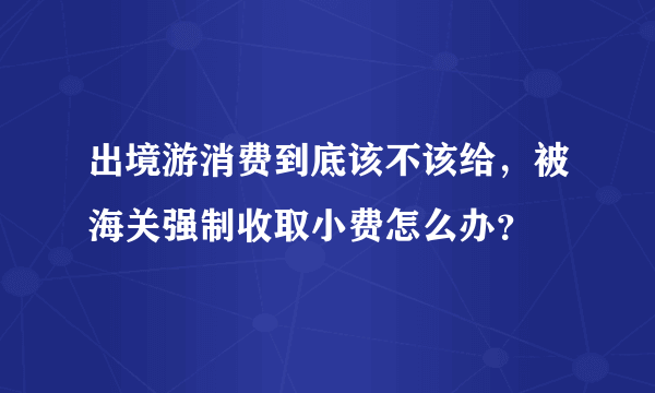 出境游消费到底该不该给，被海关强制收取小费怎么办？