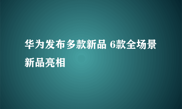 华为发布多款新品 6款全场景新品亮相