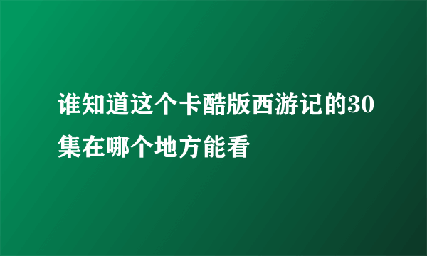 谁知道这个卡酷版西游记的30集在哪个地方能看