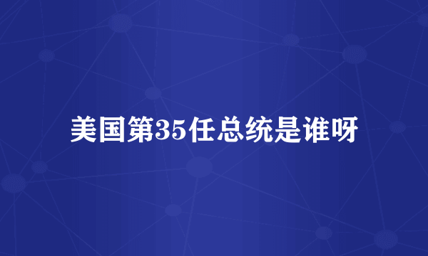 美国第35任总统是谁呀