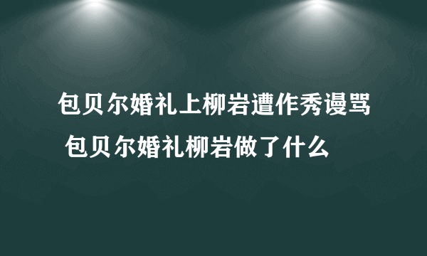 包贝尔婚礼上柳岩遭作秀谩骂 包贝尔婚礼柳岩做了什么