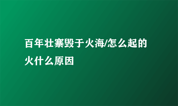 百年壮寨毁于火海/怎么起的火什么原因