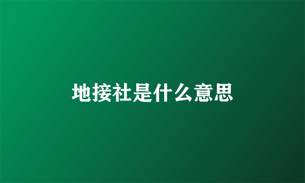 地接社是什么意思