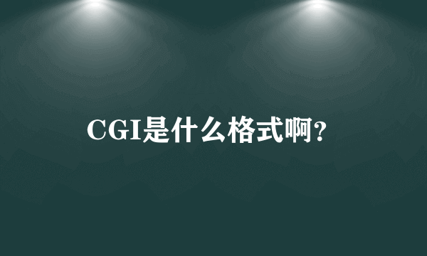 CGI是什么格式啊？