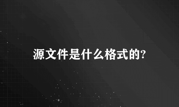 源文件是什么格式的?