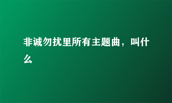 非诚勿扰里所有主题曲，叫什么