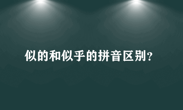 似的和似乎的拼音区别？