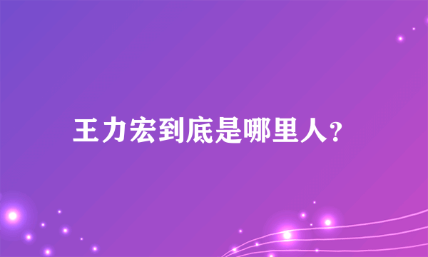 王力宏到底是哪里人？