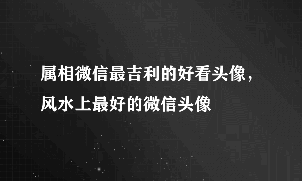 属相微信最吉利的好看头像，风水上最好的微信头像