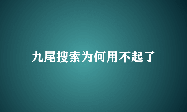 九尾搜索为何用不起了