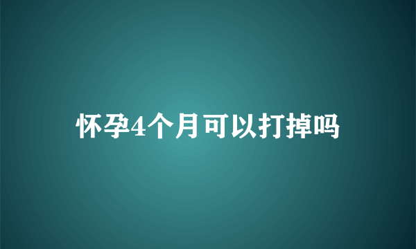 怀孕4个月可以打掉吗