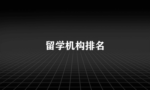 留学机构排名