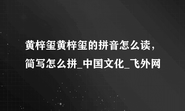 黄梓玺黄梓玺的拼音怎么读，简写怎么拼_中国文化_飞外网