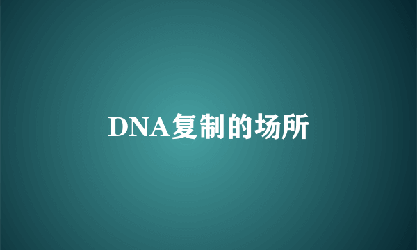 DNA复制的场所