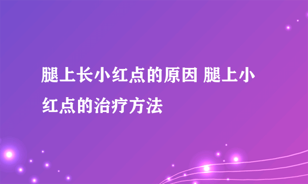 腿上长小红点的原因 腿上小红点的治疗方法