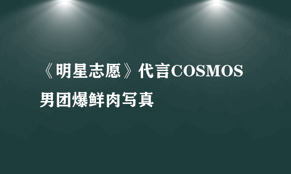 《明星志愿》代言COSMOS男团爆鲜肉写真