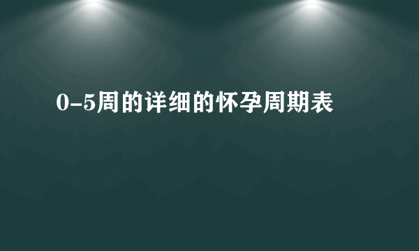 0-5周的详细的怀孕周期表